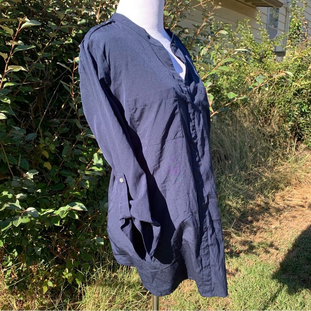 Navy Blue MOTHERHOOD Maternity Blouse Size Medium